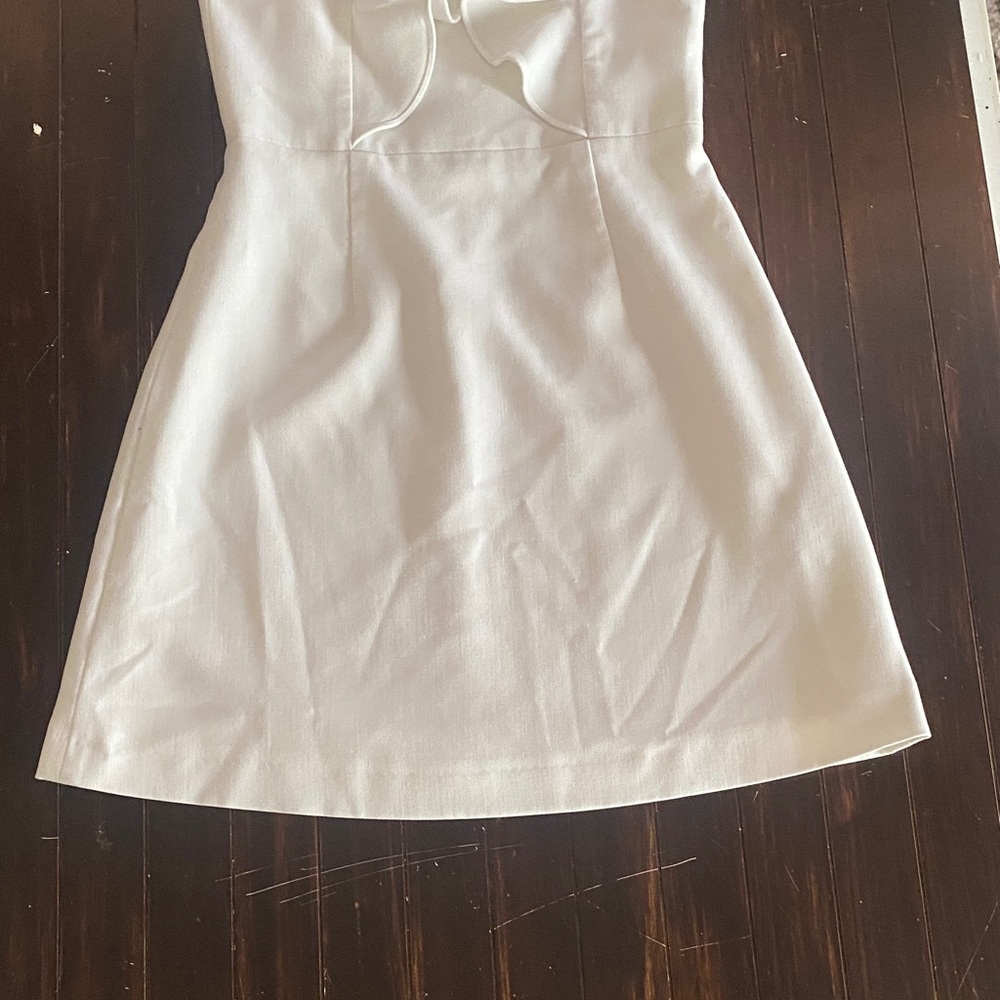 French Connection White Ruffle Mini Dress -Size 4 - Picture 4 of 11